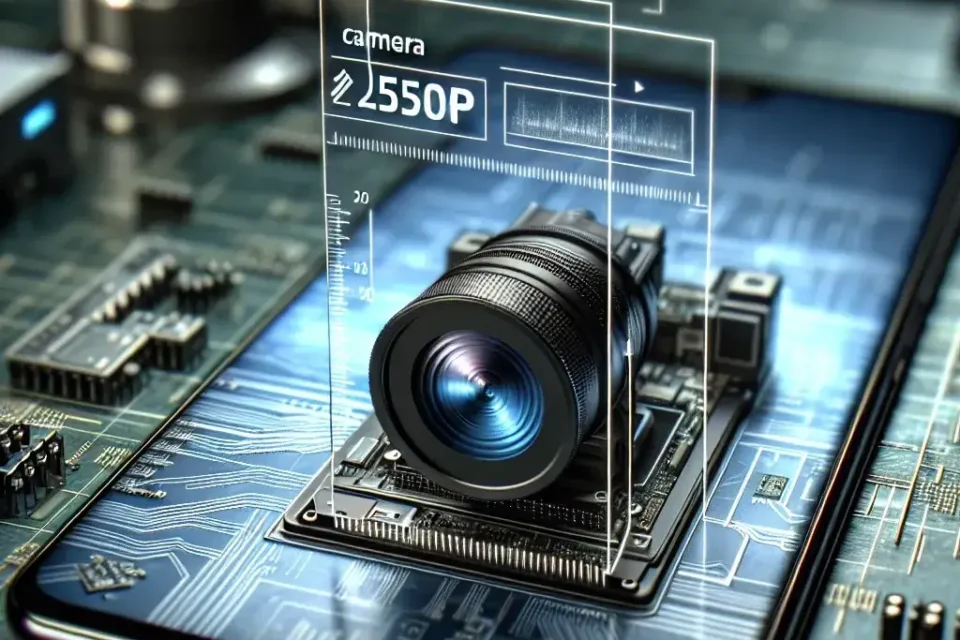 "Ilustrasi sensor kamera ponsel Samsung 250MP, menampilkan teknologi terbaru dalam fotografi smartphone dan inovasi perangkat keras."